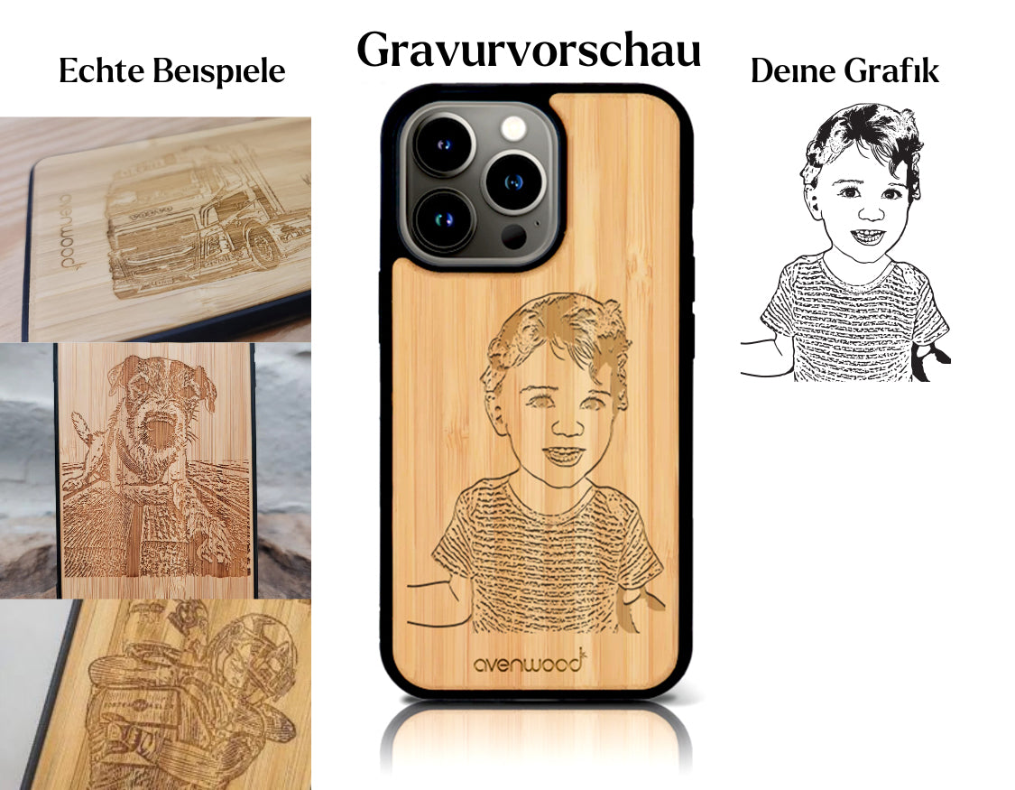 INDIVIDUELL iPhone 14 Pro Max Bambus-Kunststoff